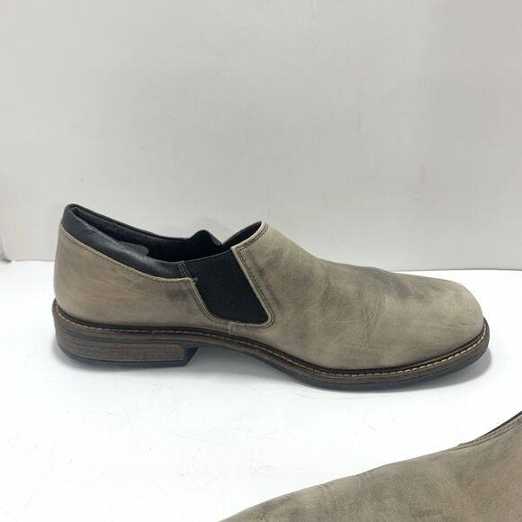Naot Men’s Director Slip On Leather Gray Black Shoes Size 12-12.5 US
